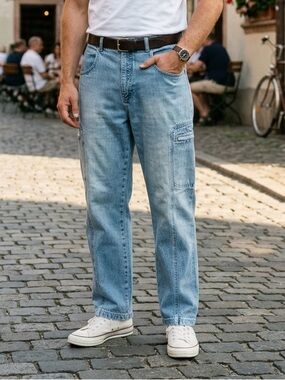 Epic European E3 90s Baggy Jeans Size 36x31 Cargo Wide Leg Skater Punk Denim